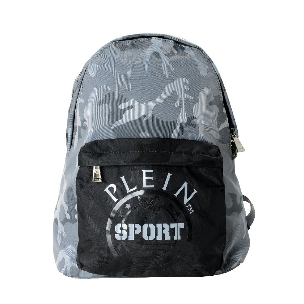 Plein Sport Unisex Military Print Gray "ZAINO EASTPAK" Backpack Bag